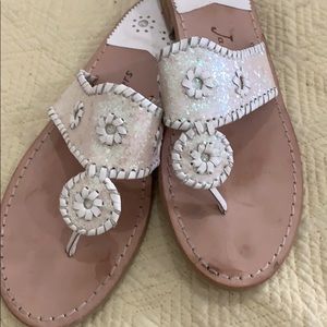 Jack Rogers sorority edition glitter sandals